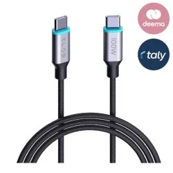 Zlos 100W USB-C to USB-C Cable Full Protocol Super Fast Charging - Black / Grey